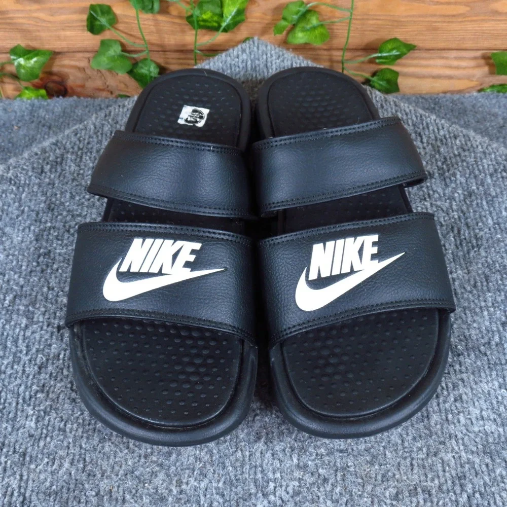 Nike Benassi Duo Ultra Women Sandals Size 9 Sport Pool Beach Slides Black White